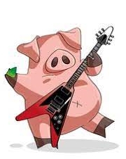 Rock Roll Pig Playing Guitar Solo Stock Vector (Royalty Free) 89545825